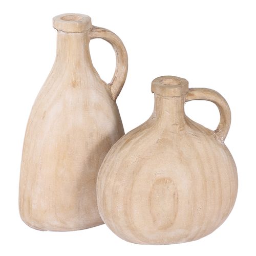 Juego de 2 jarras de madera