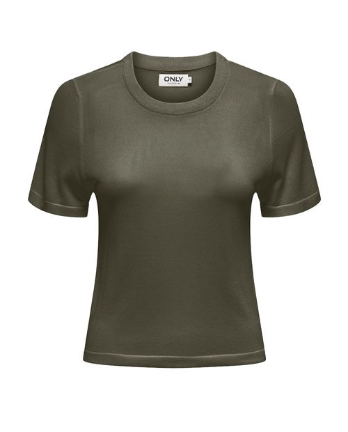 Camiseta Only verde olivo manga corta para mujer
