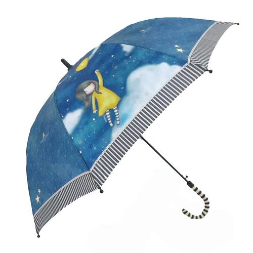 Sombrilla automática azul para niña