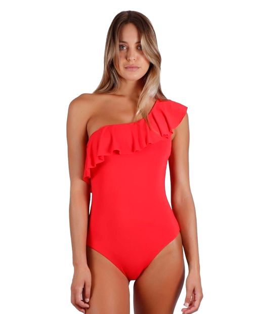 Traje de baño Admas rojo de un tirante para mujer