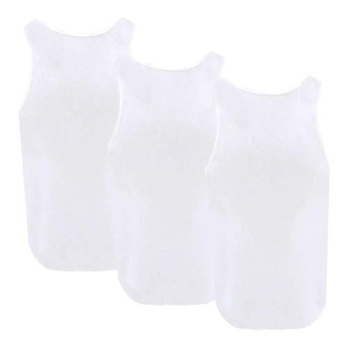 Pack de 3 camisetas interiores Fruit of the Loom blancas sólidas para hombre