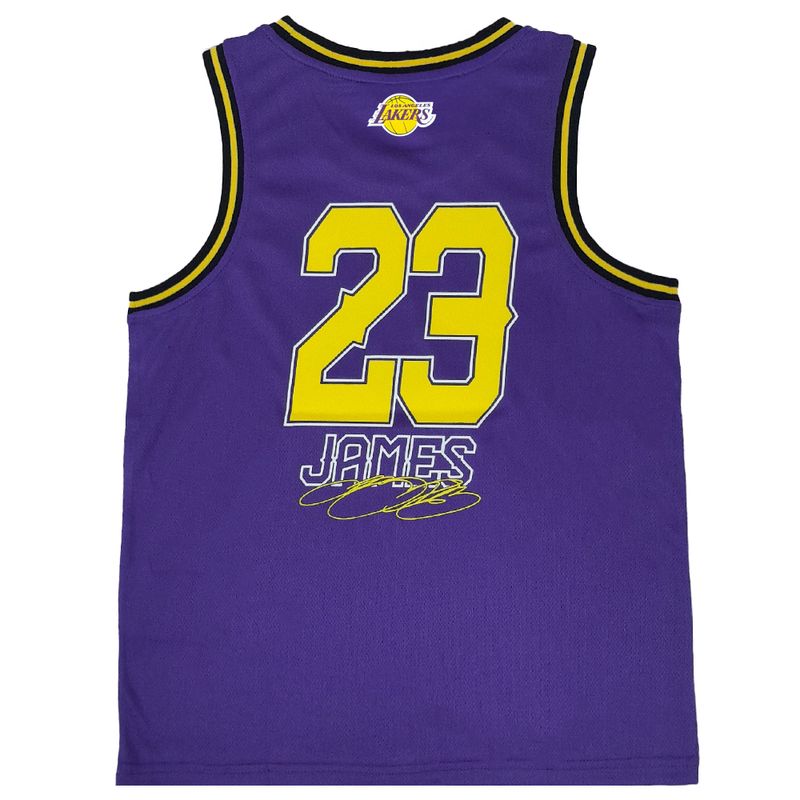 Camiseta deportiva morada con estampado del equipo Los Angeles Lakers para nino