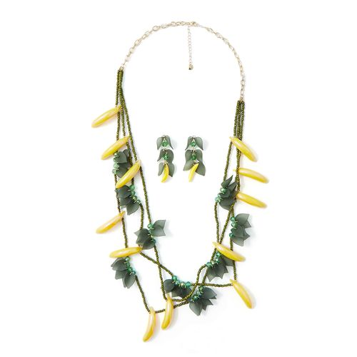 Set de collar + aretes multicolor para dama