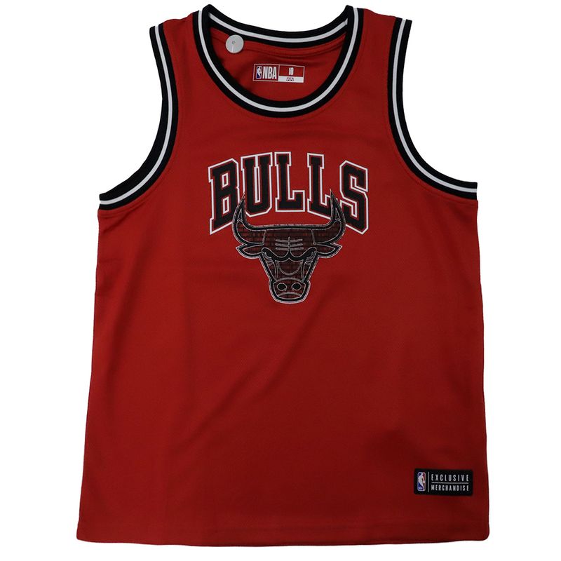 Camiseta deportiva roja con estampado del equipo Chicago Bulls para nino