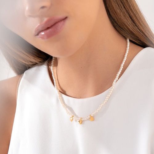 Choker + aretes con perlas para mujer