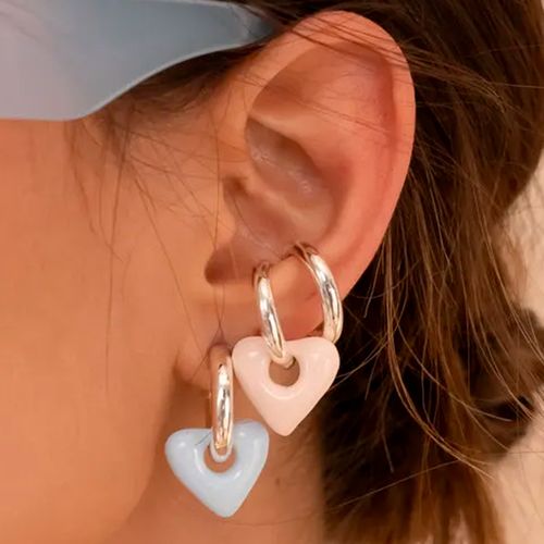 Set de aretes plateados para dama