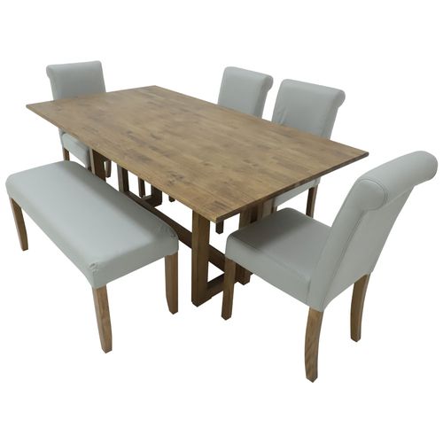 Comedor 6 personas rectangular 4 sillas y banca Bélgica