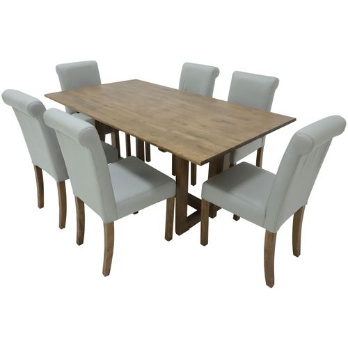 Comedor 6 personas rectangular top madera