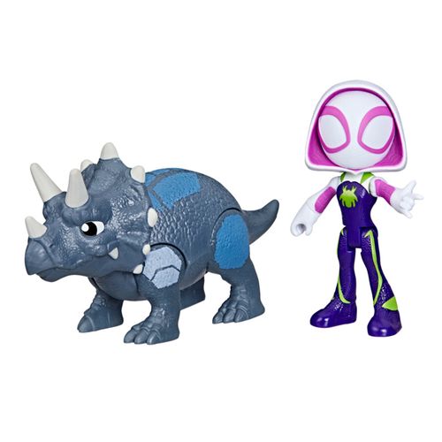 Spidey y sus increíbles amigos, dino-telarañas, fantasmas, arañas y dinosaurios rinocerontes.