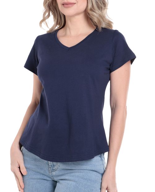 Camiseta Nicolle azul manga corta para mujer