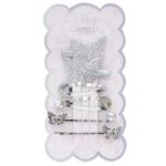 Set-de-6-clips-plateado-solido-para-niña--surtido-