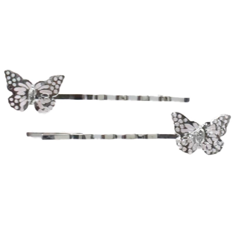 Set-de-6-clips-plateado-solido-para-niña--surtido-