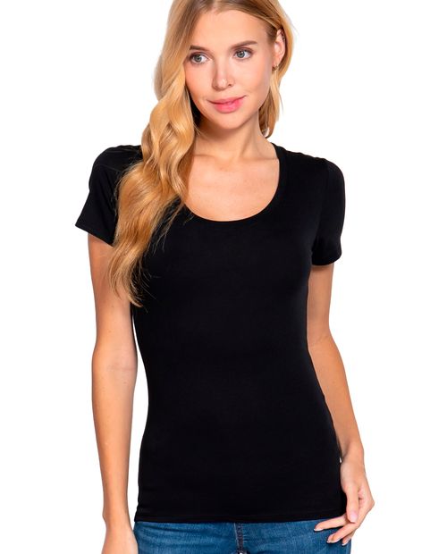 Camiseta Active Basic negra manga corta para mujer