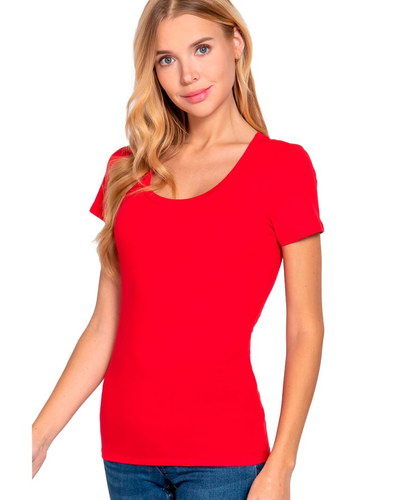 104630998-Camiseta-Active-Basic-roja-manga-corta-para-mujer