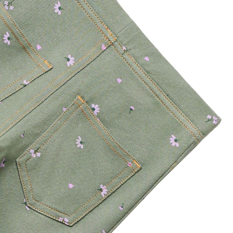 Legging-verde-con-estampado-de-flores-para-niña