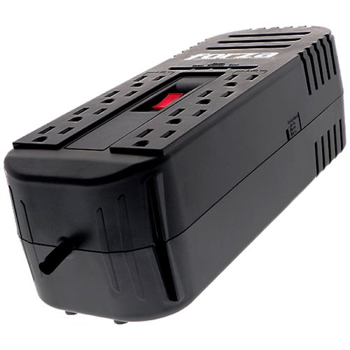 Regulador de voltaje Forza 2200Voltios/ 1100Watts 8 tomas certificados NEMA 5-15R + 2 puertos RJ45