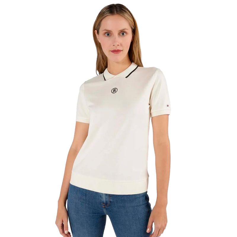 Blusa Tommy Hilfiger estilo polo manga corta para mujer