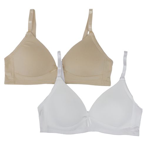 Set 2 brasieres bicolor sólido para niña
