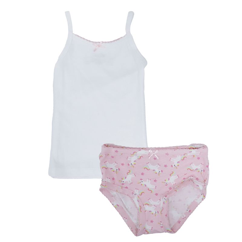 Set-de-camisola-y-bloomer-bicolor-con-estampado-de-unicornios-para-niña
