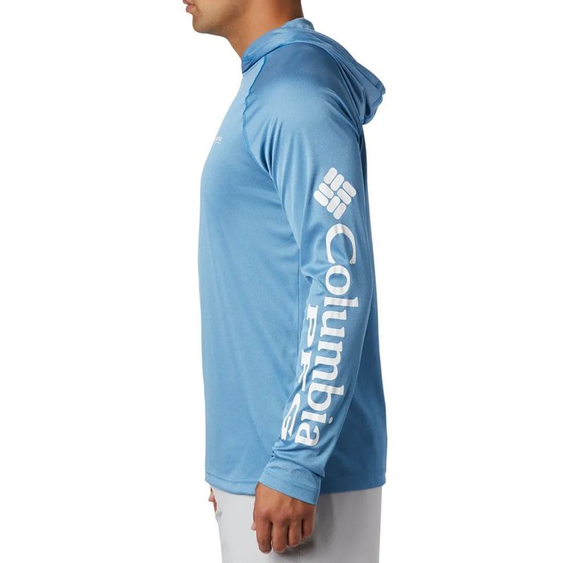 Sueter tipo hoodie Columbia PFG Terminal Tackle celeste heather para hombre