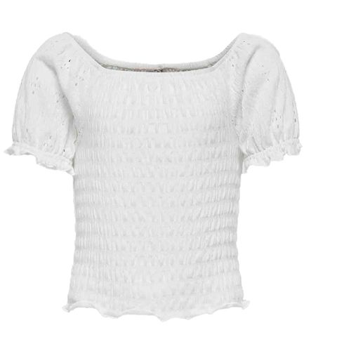 Blusa blanca sólido para niña