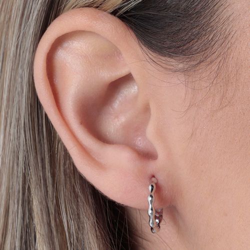 Aretes hoop de plata para mujer
