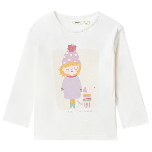 Blusa blanca con estampado para bebé niña