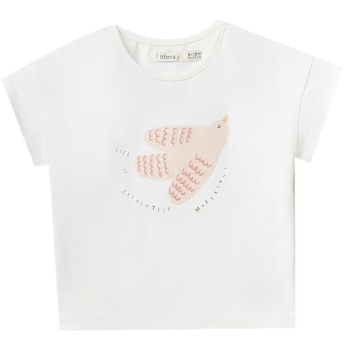 Blusa blanca con estampado para bebé niña