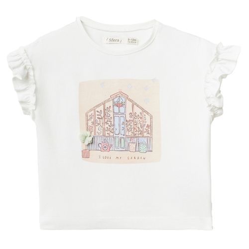 Blusa blanca con estampado para bebé niña