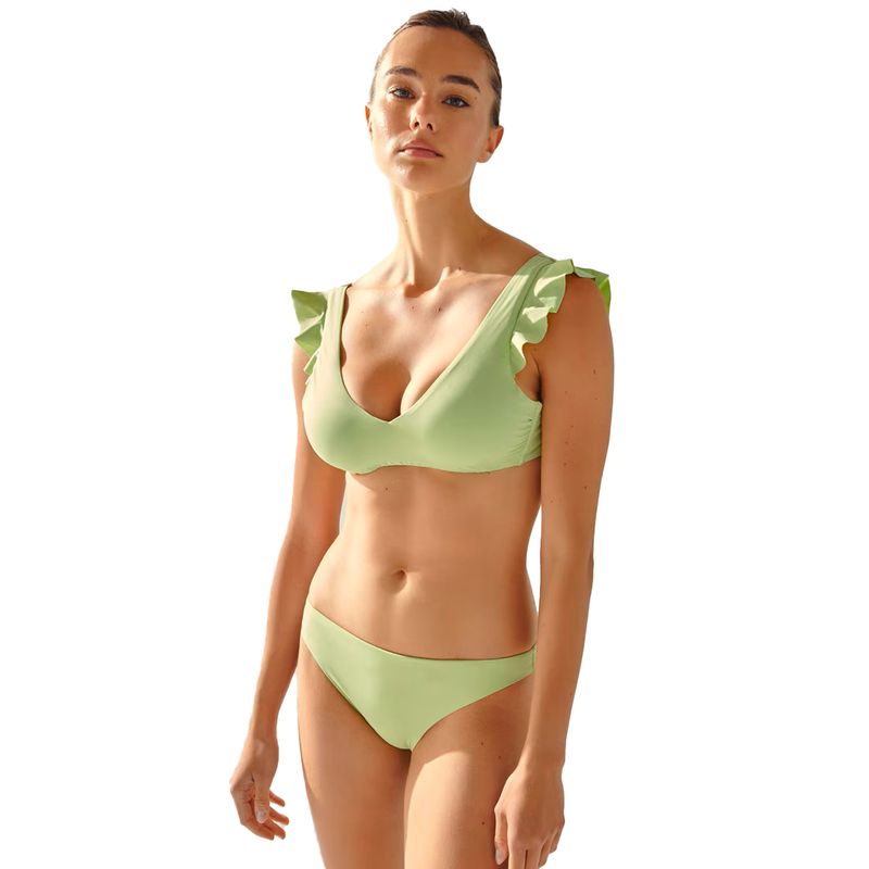 Bikini top Enfasis verde de tirantes para mujer