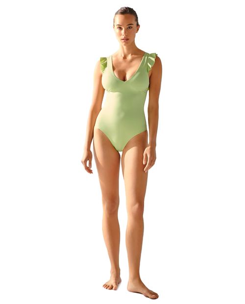 Traje de baño Enfasis verde de tirantes para mujer