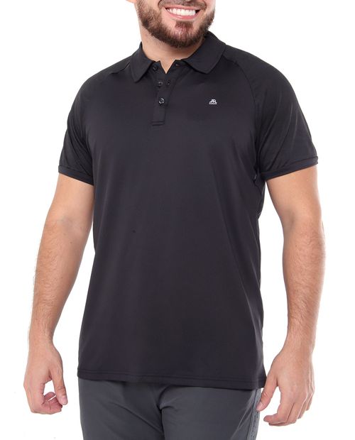 Camisa tipo polo print reflectivo negro para hombre