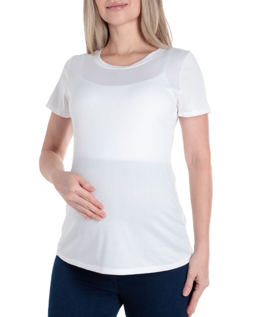 Camiseta Sabrina maternal blanca manga corta para mujer