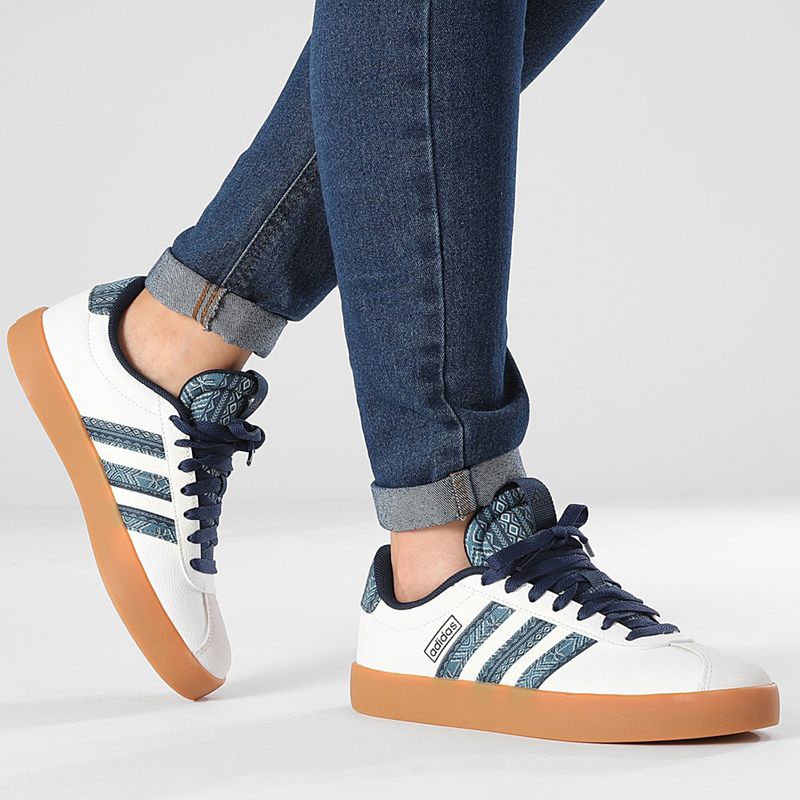 Zapato Adidas VL Court 3.0 casual color blanco azul para mujer