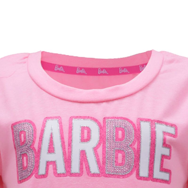 Blusa rosada con estampado de barbie para nina