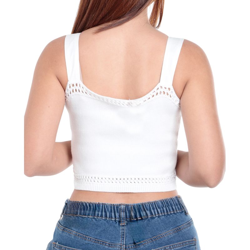 Blusas crop top blancas sale