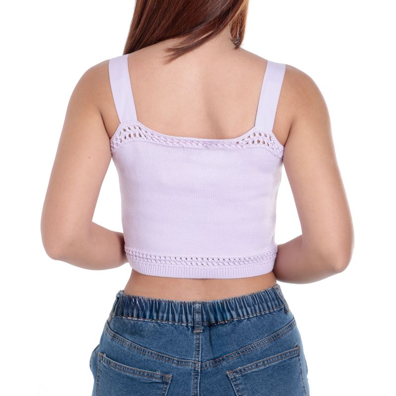 Blusa Orange crop top morado lila de tirantes para mujer