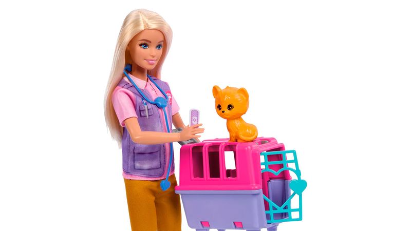 Barbie set rescate animales la selva muneca con accesorios