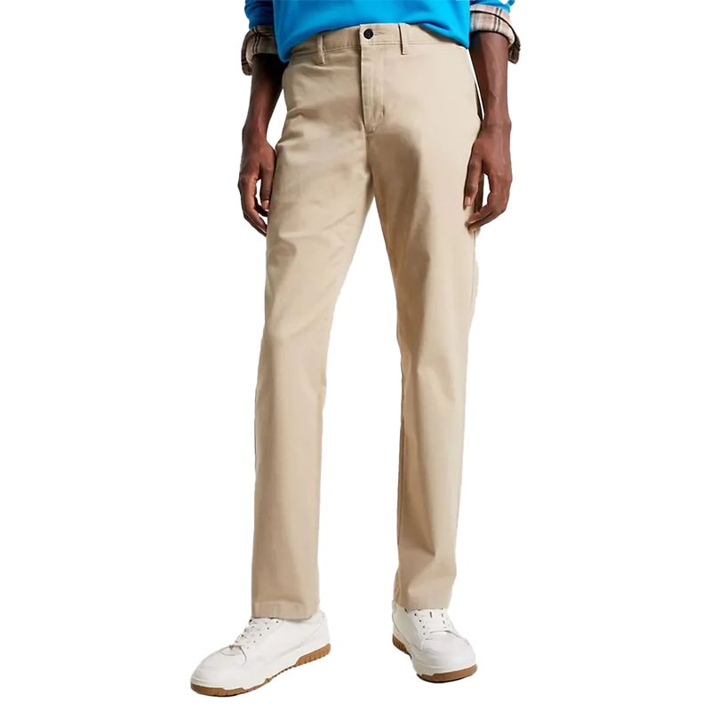 Pantalon chino Tommy Hilfiger beige solido para hombre