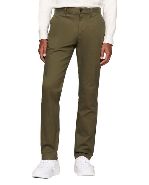 Pantalón chino Tommy Hilfiger verde olivo sólido para hombre