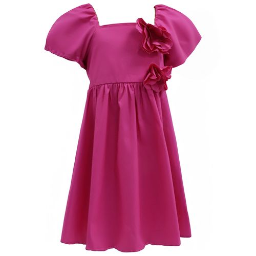 Vestido rosado sólido para bebé niña