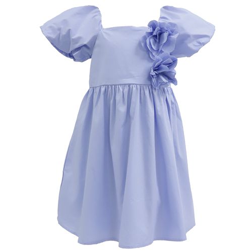 Vestido celeste sólido para bebé niña