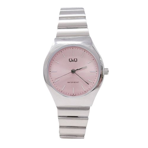 Reloj Q&Q análogo de metal plateado para mujer
