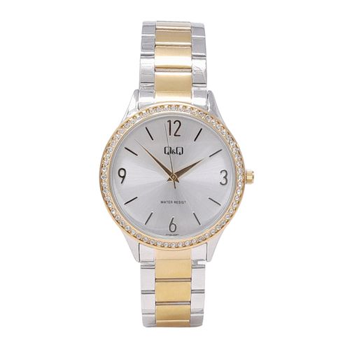 Reloj Q&Q análogo de metal bicolor para mujer