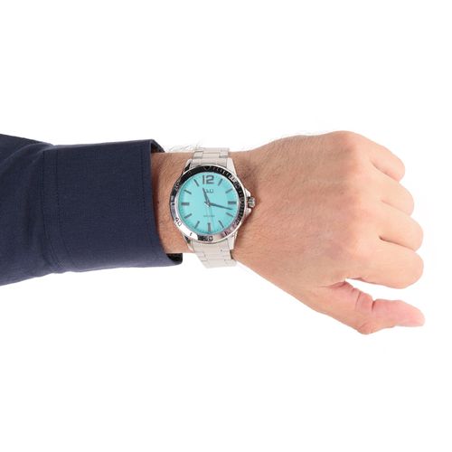 Reloj Q&Q análogo de metal en plateado para hombre