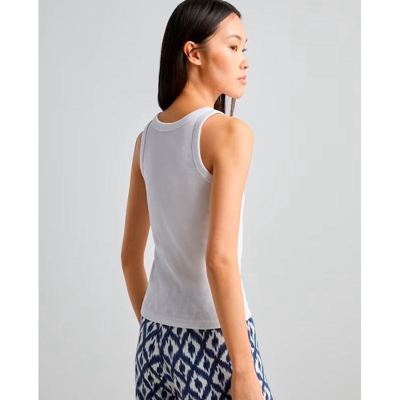 Camiseta Easy Wear tank top blanca sin mangas para mujer