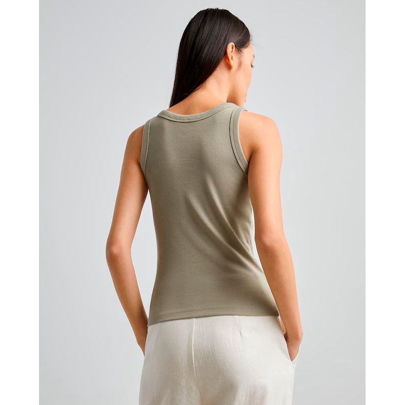 Camiseta Easy Wear tank top verde sin mangas para mujer