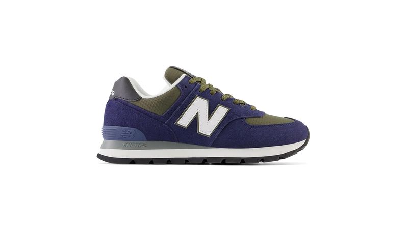 Zapato New Balance 574 deportivo casual azul verde para hombre