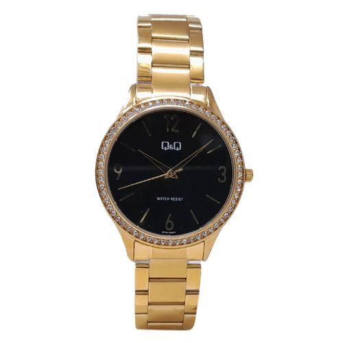 Reloj Q&Q análogo de metal dorado para mujer