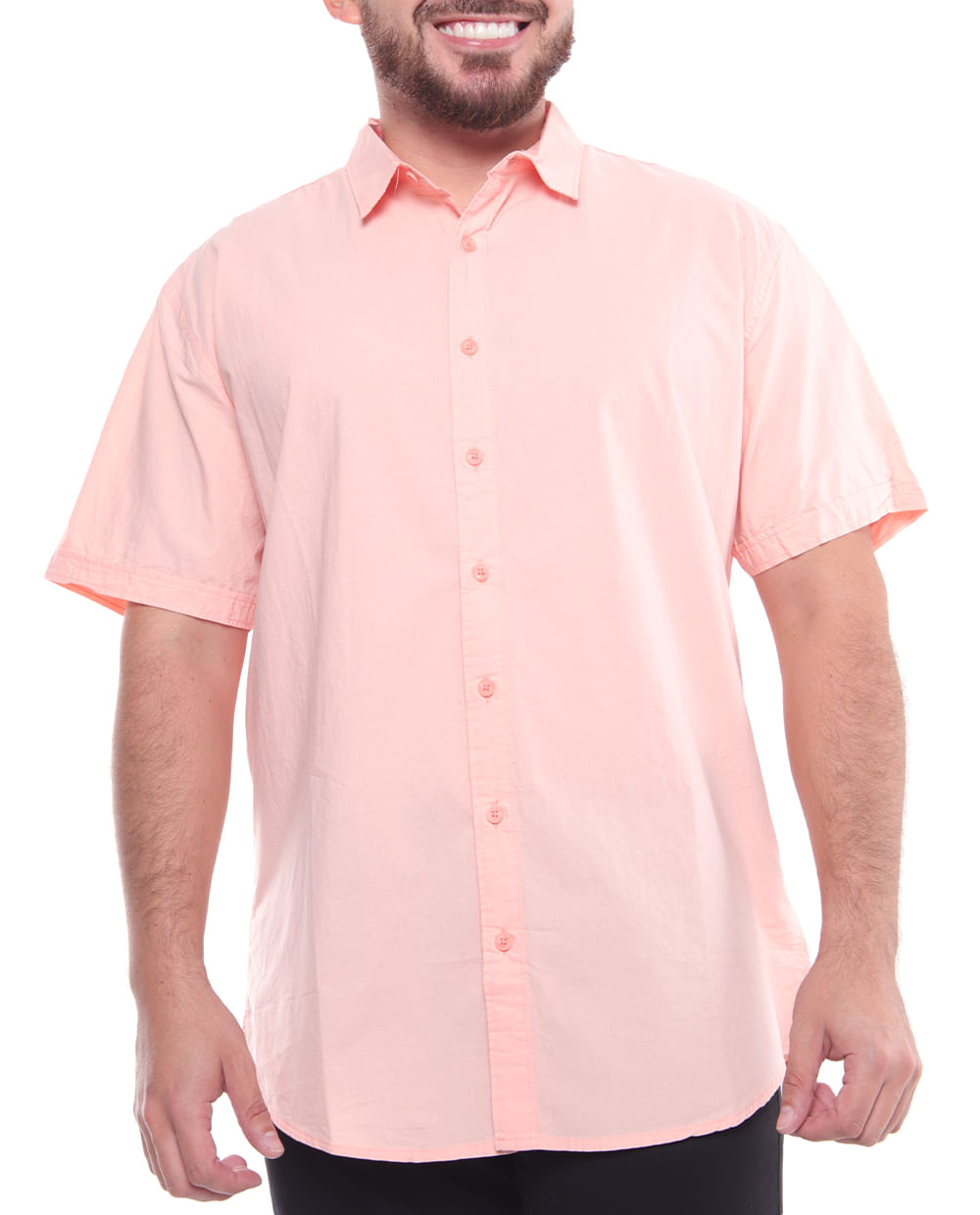 Camisa casual Gents coral solido para hombre